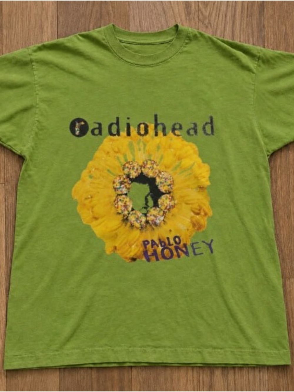 Green 'Pablo Honey' Graphic Tee Radiohead Band T Shirt